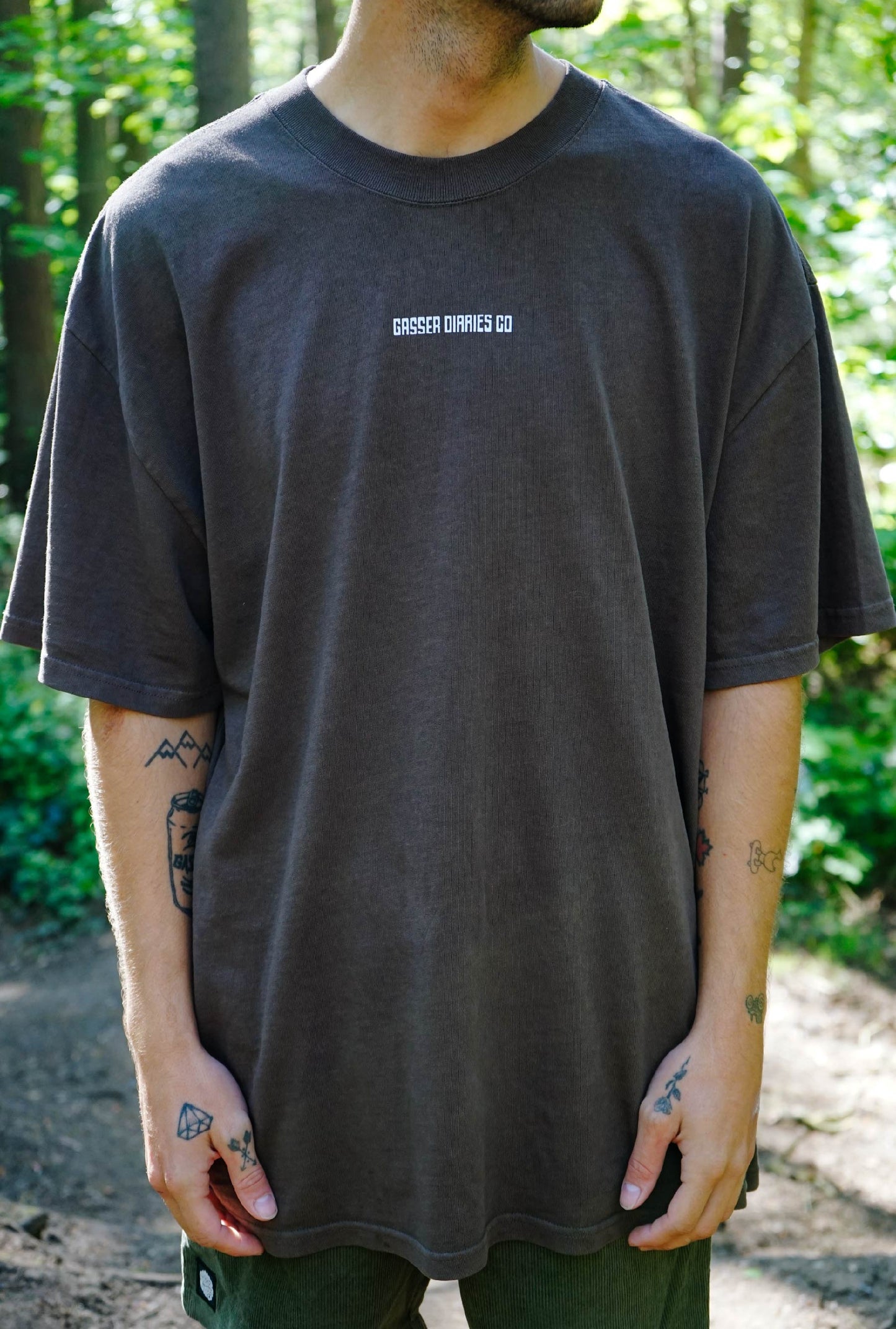 'LOWKEY' Faded Box Tee - Brown