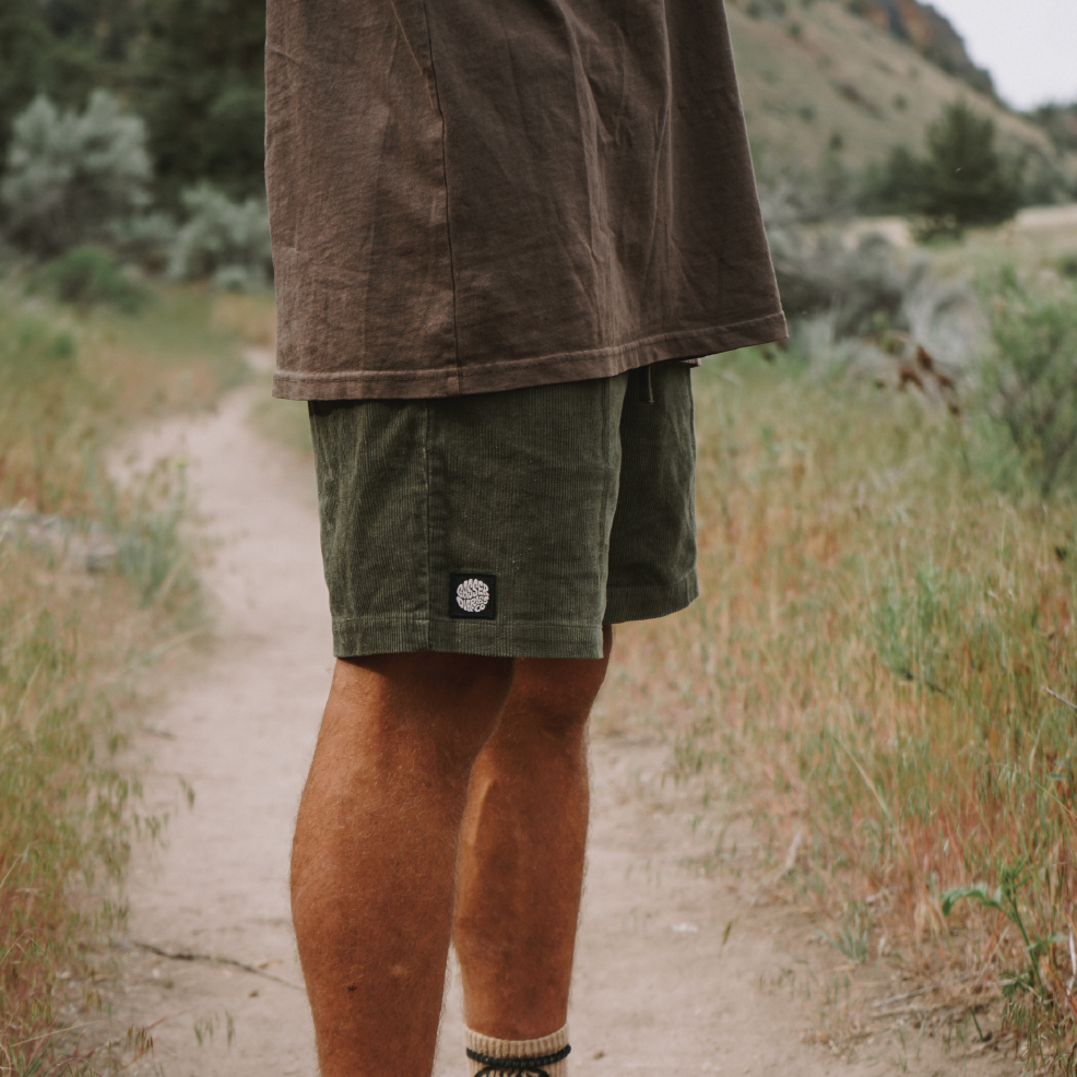 Cord Shorts - Army Green