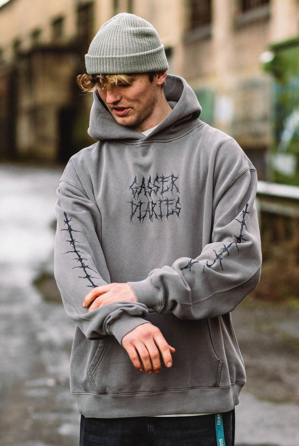 Ultra-Heavy Faded Hoodie - Grey