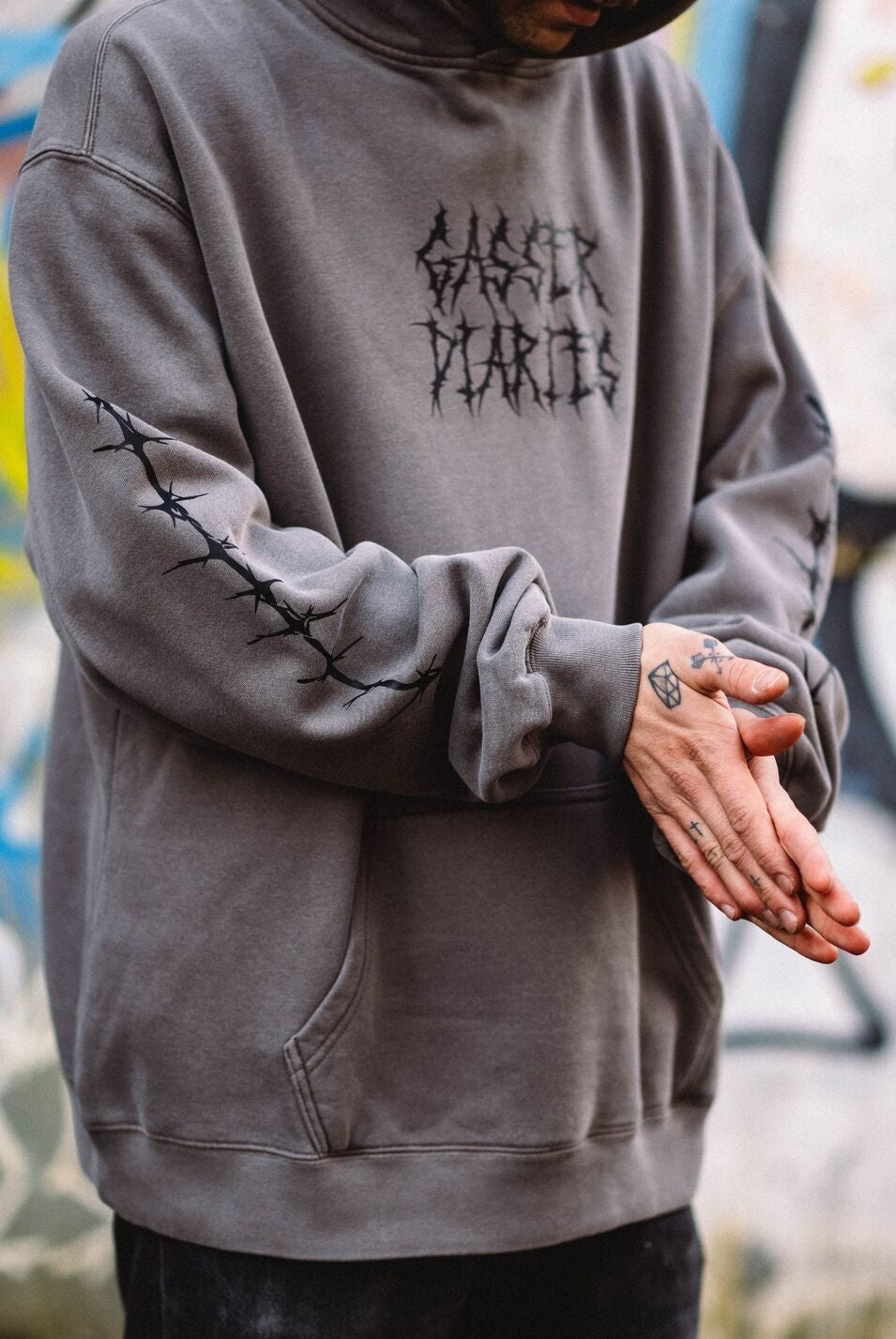 Ultra-Heavy Faded Hoodie - Grey